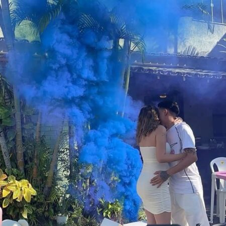 fumaça chá revelação azul