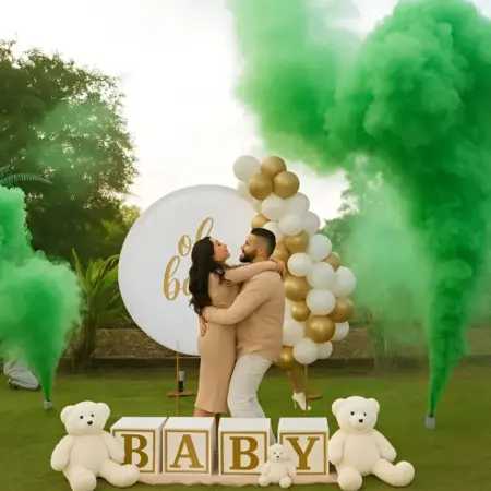 fumaça para chá revelaçao verde